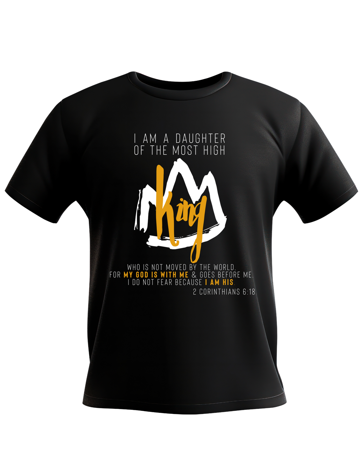 Daughter of the Most High – Women’s Faith Tee (Black)